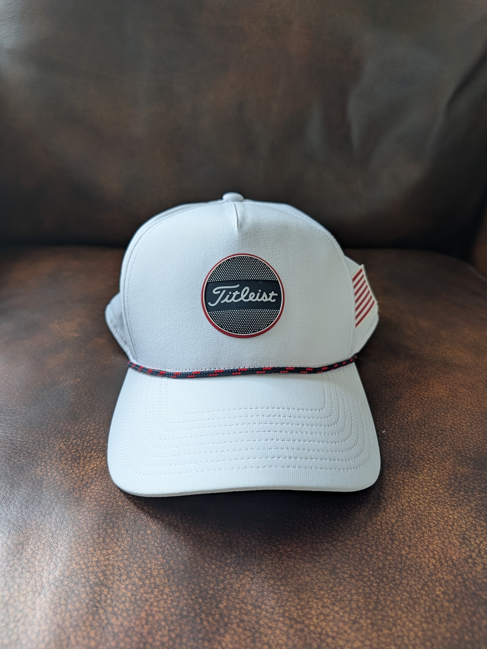 Titleist White Men’s Golf Cap with Red Accents